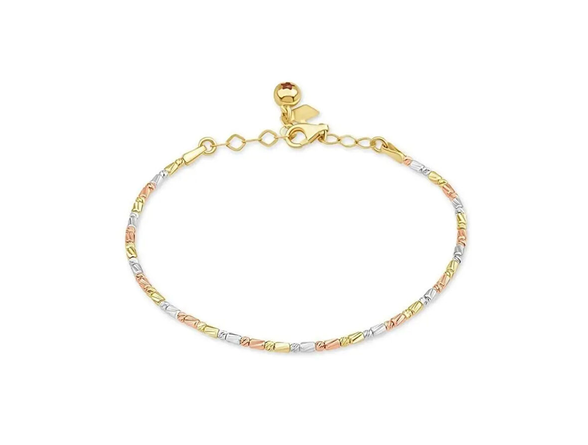 Altın Silindir Top Top Bileklik