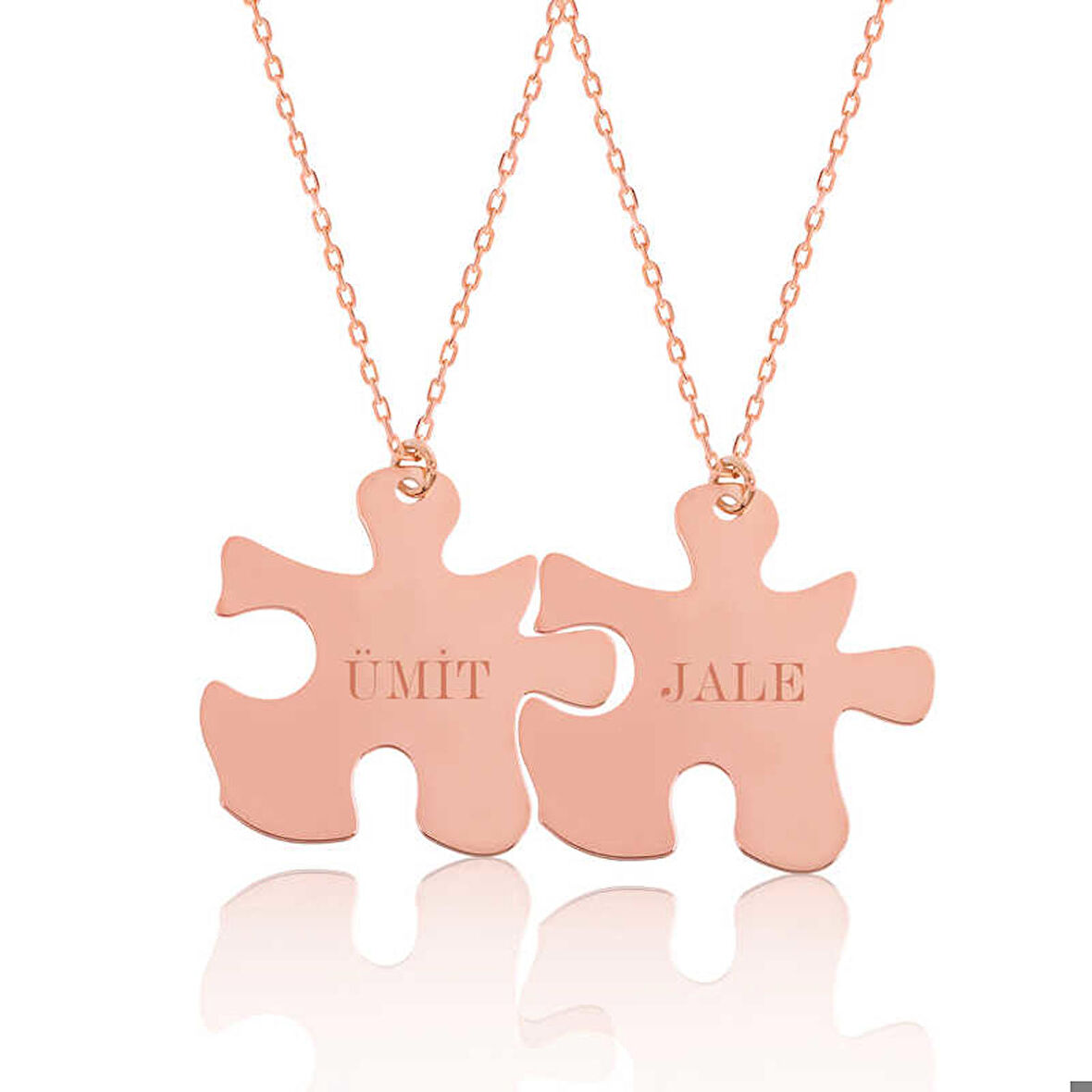 Ebuz Gümüş Rose Kişiye Özel Puzzle İsimli Kolye