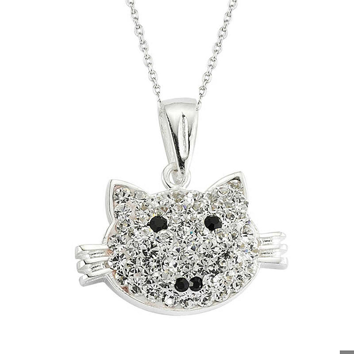 Ebuz Gümüş Kedi Kadın Kolye