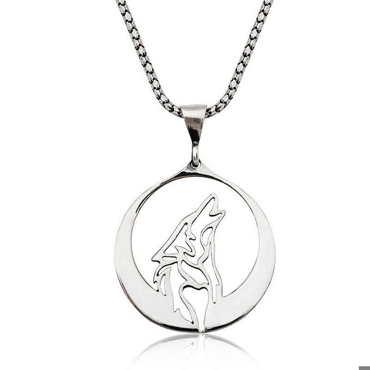 Ebuz ​Gümüş Bozkurt Kolye