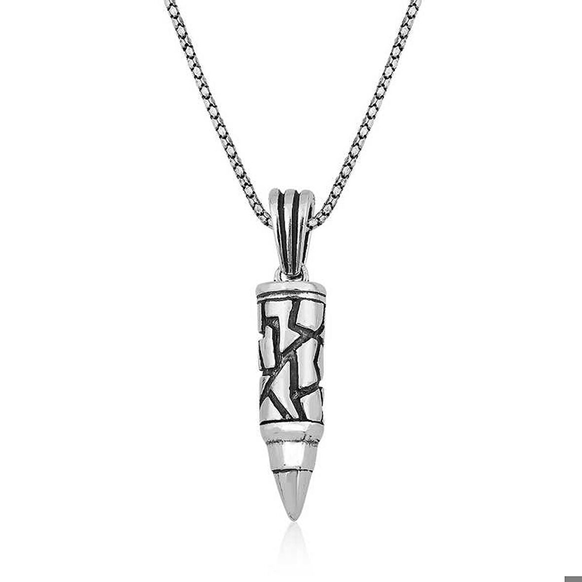 Ebuz Gümüş Kurşun Erkek Kolye