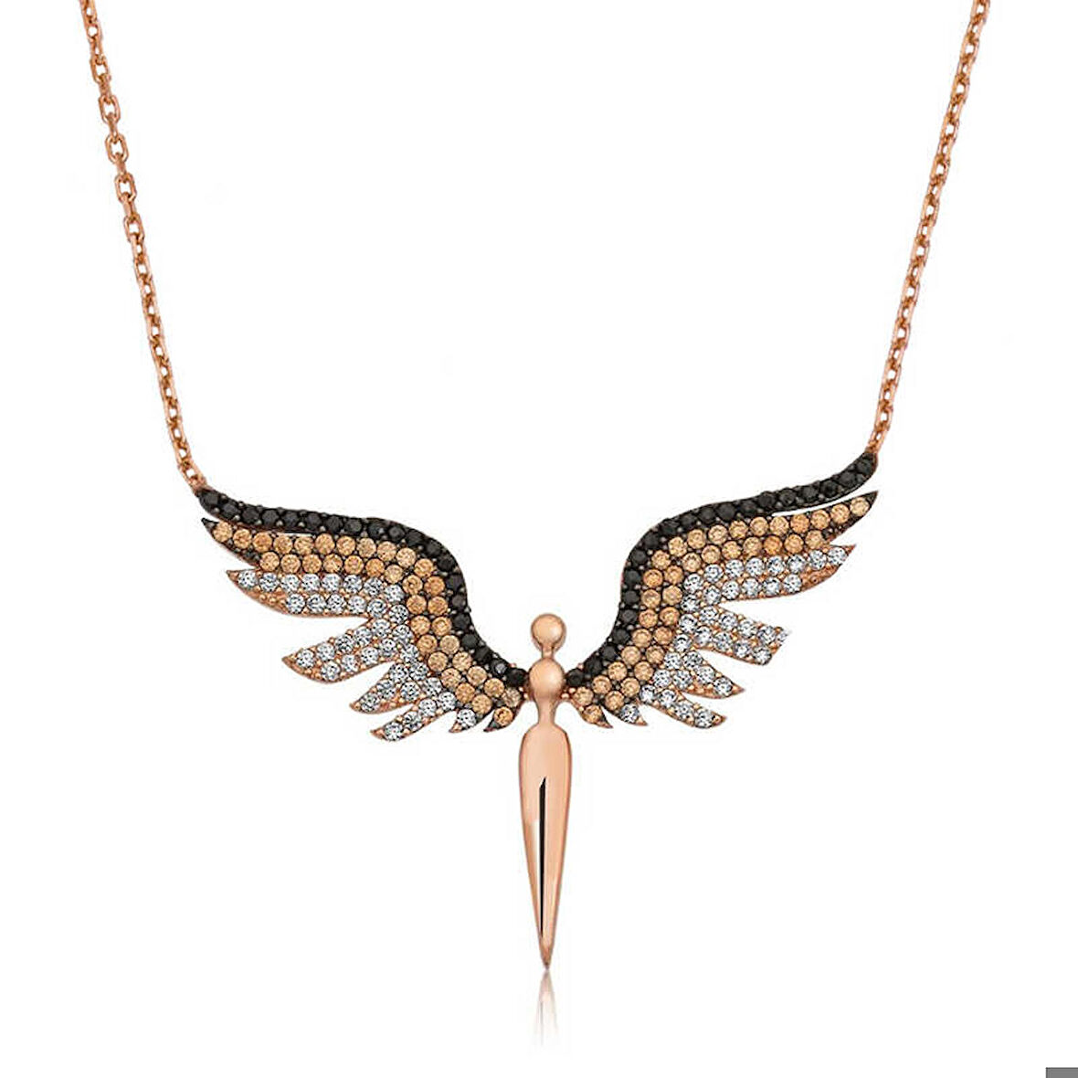 Ebuz ​Gümüş Rose Mikail Meleği Kadın Kolye