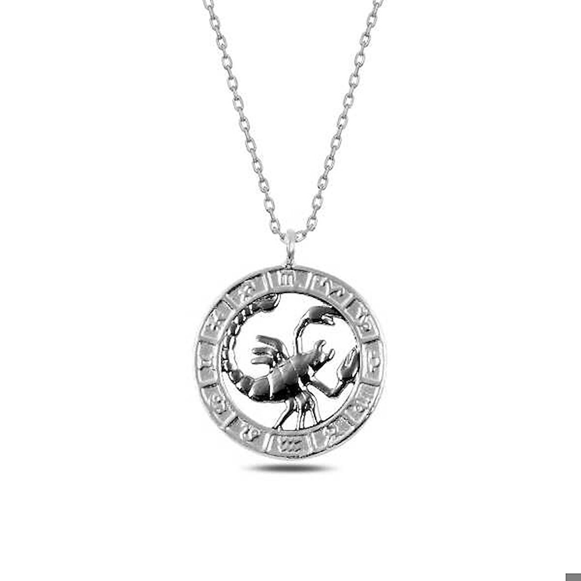 Ebuz ​​Gümüş Akrep Burcu Kolye