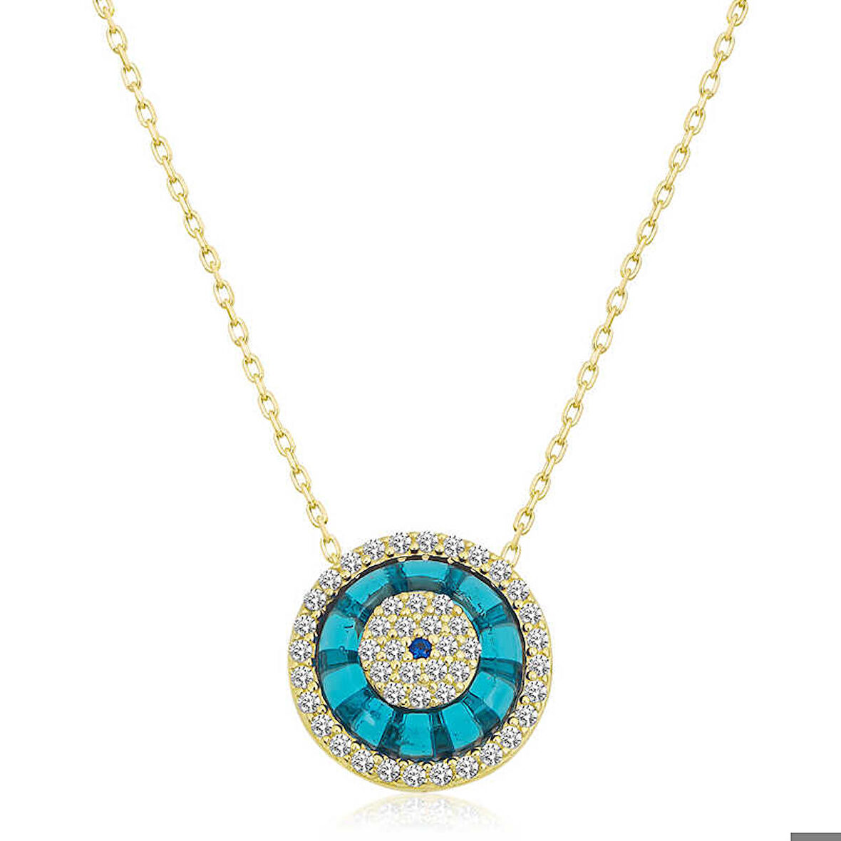 Ebuz Gümüş Gold Camgöz Nazar Kadın Kolye