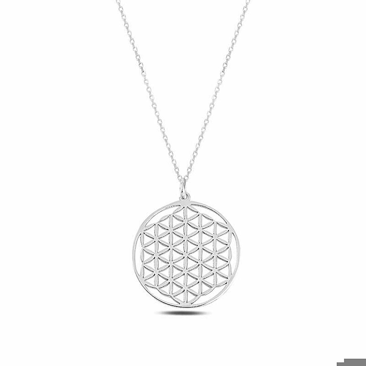 Ebuz ​​Gümüş Yaşam Çiçeği Kolye