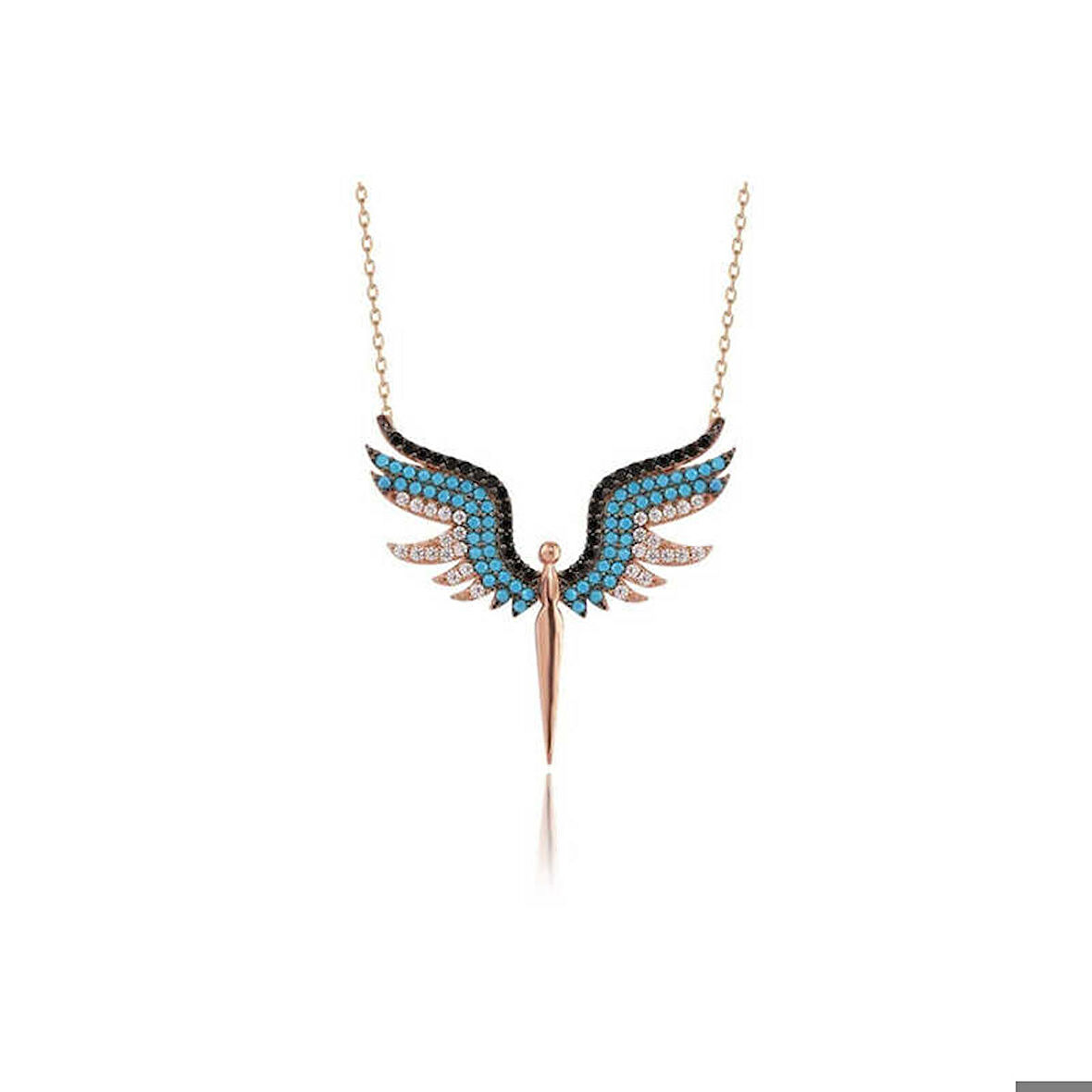 Ebuz ​Gümüş Rose Mikail Meleği Kadın Kolye