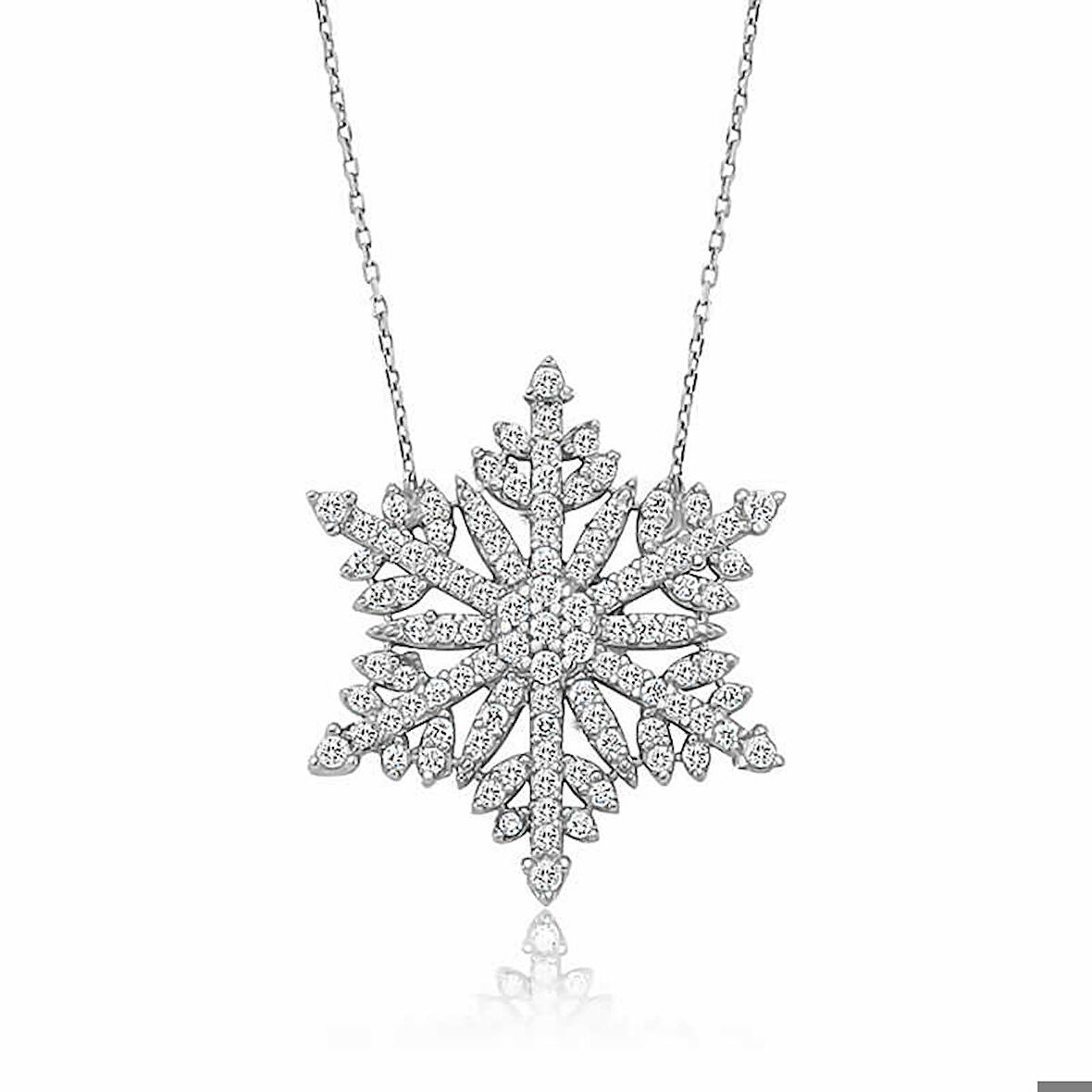 Ebuz Gümüş Kar Tanesi Kadın Kolye