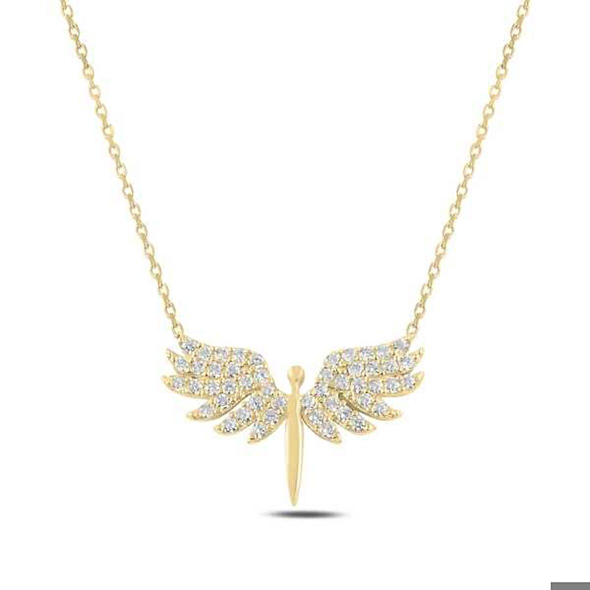 Ebuz Gümüş Gold Mikail Meleği Kadın Kolye