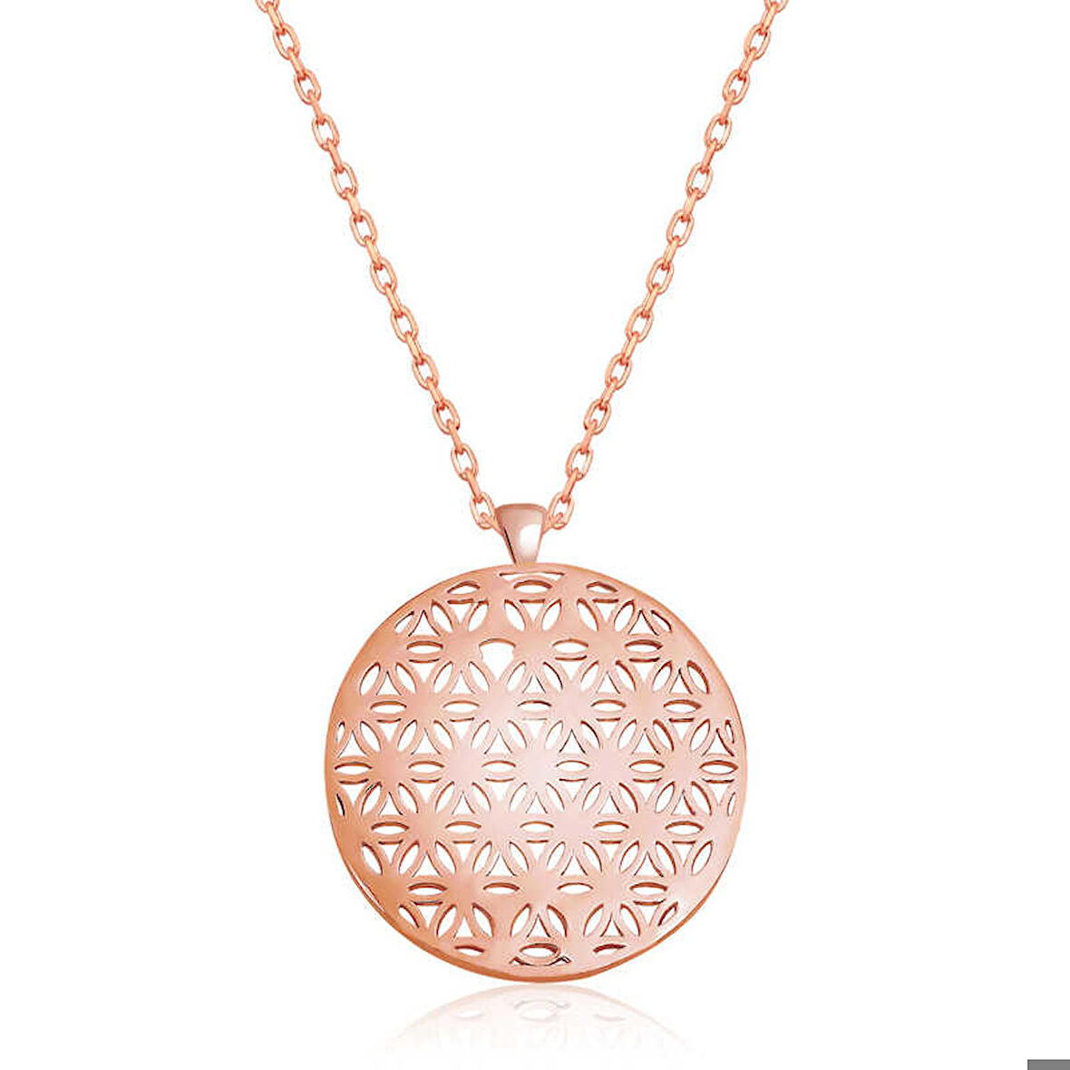 Ebuz ​​Gümüş Rose Yaşam Çiçeği Kolye