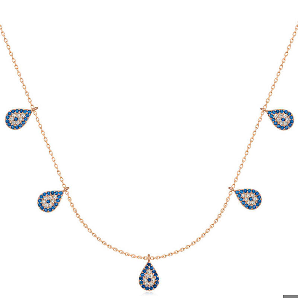 Ebuz Gümüş Rose Nazarlı Şans Kadın Kolye