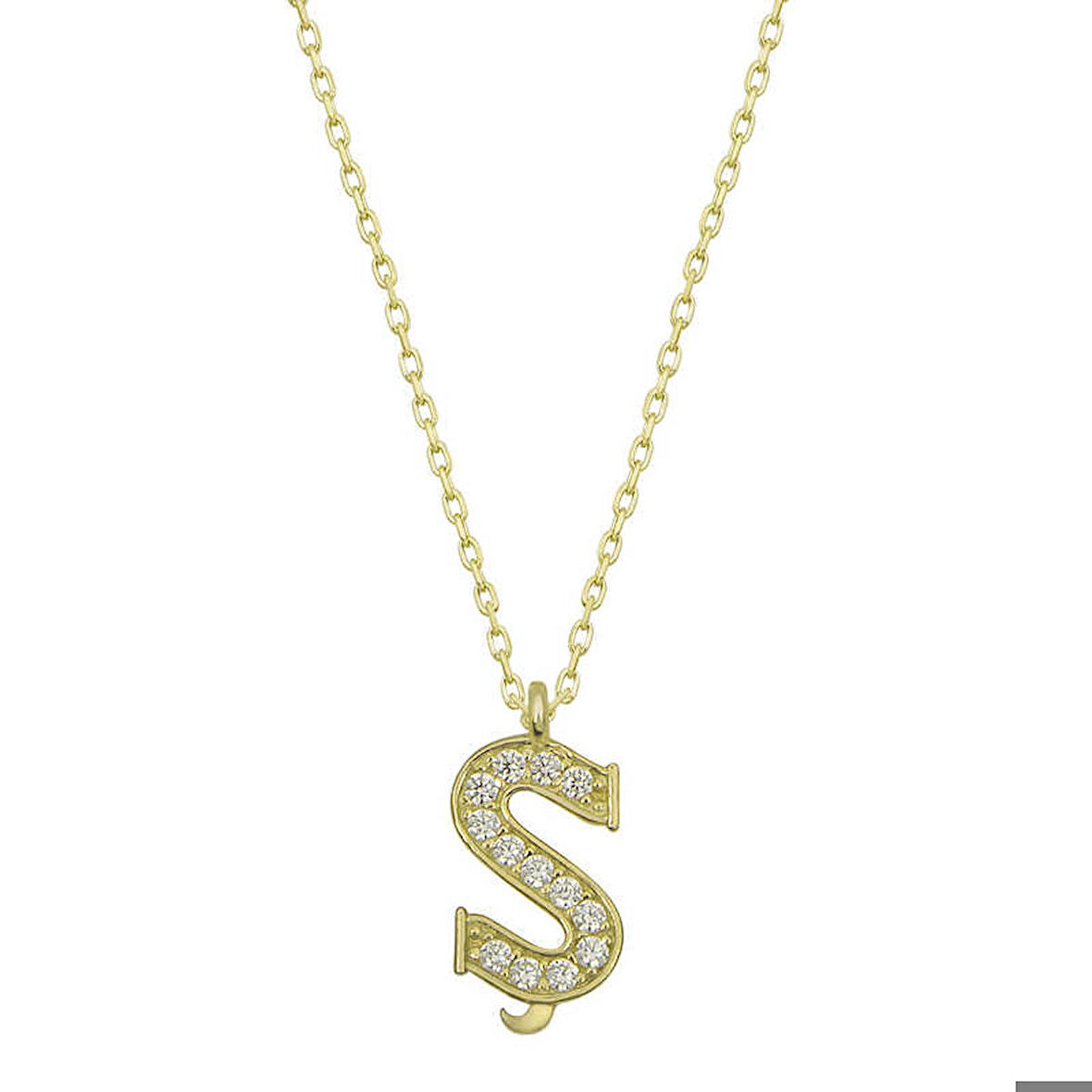 Ebuz ​Gümüş Gold Ş Harfi Kadın Kolye