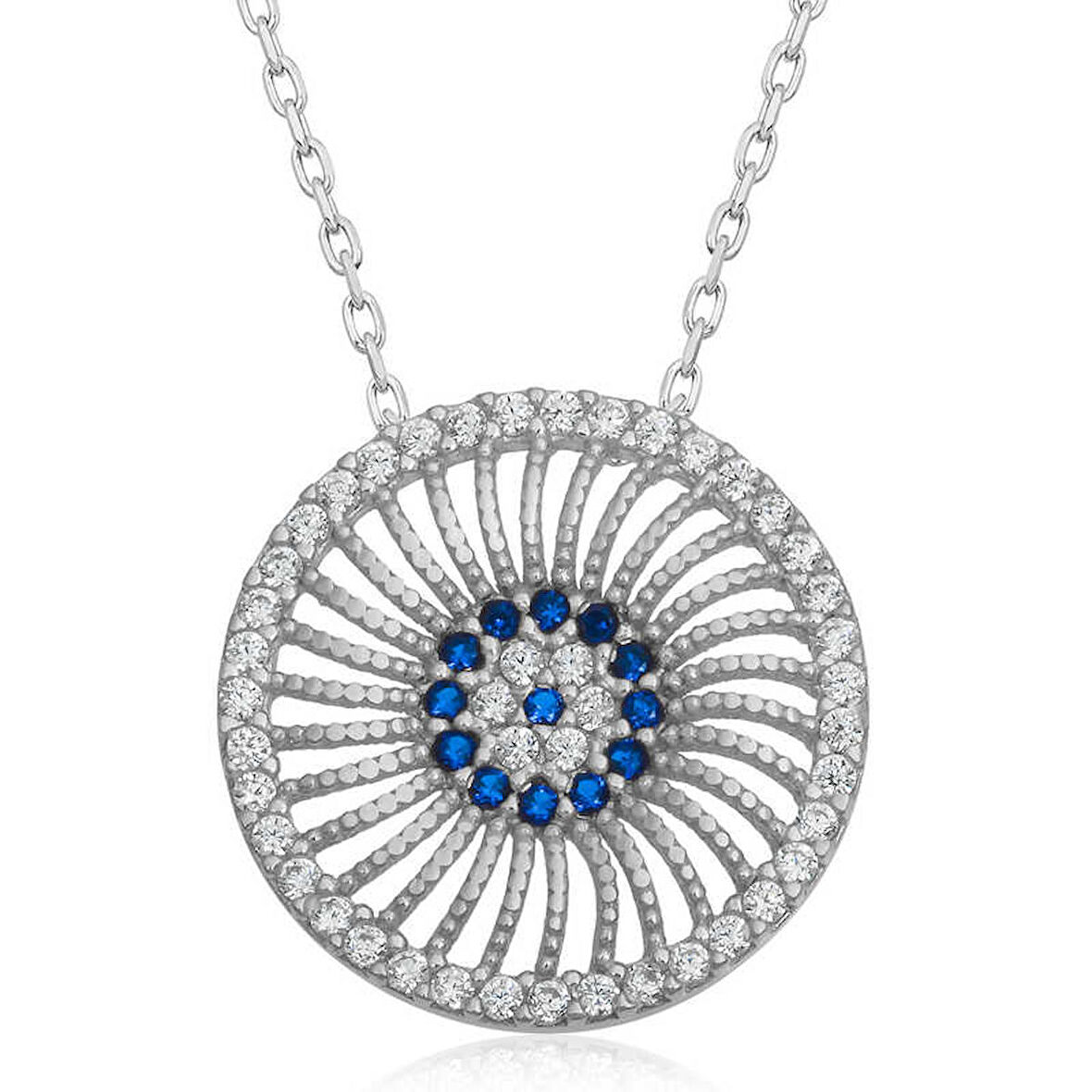 Ebuz ​Gümüş Nazar Kadın Kolye