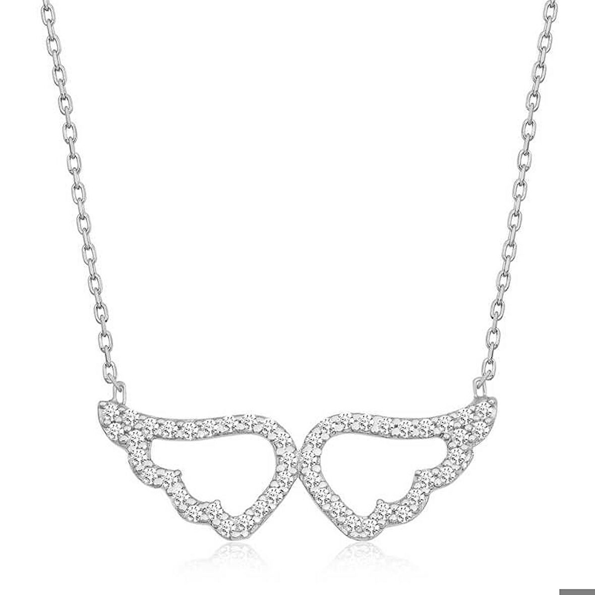 Ebuz Gümüş Melek Kanadı Kadın Kolye