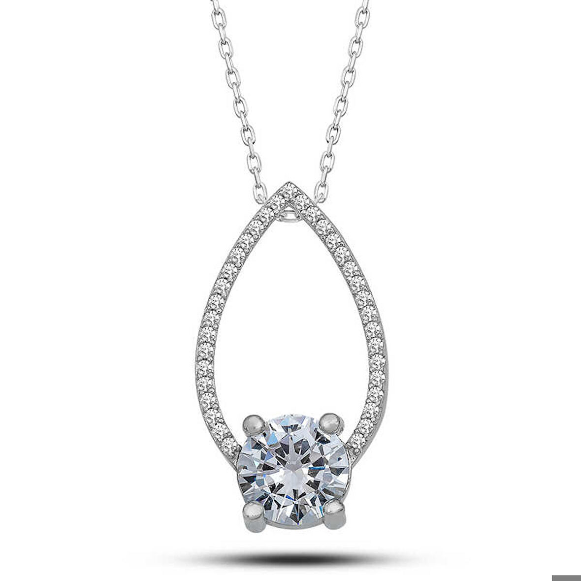 Ebuz Gümüş Tektaş Damla Kadın Kolye