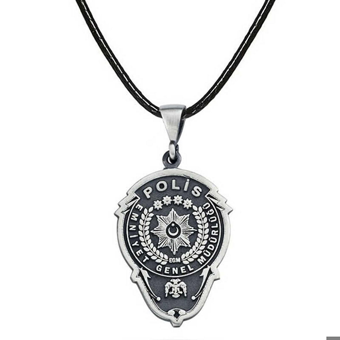 Ebuz Gümüş Emniyet Teşkilatı Polis Armalı Kolye