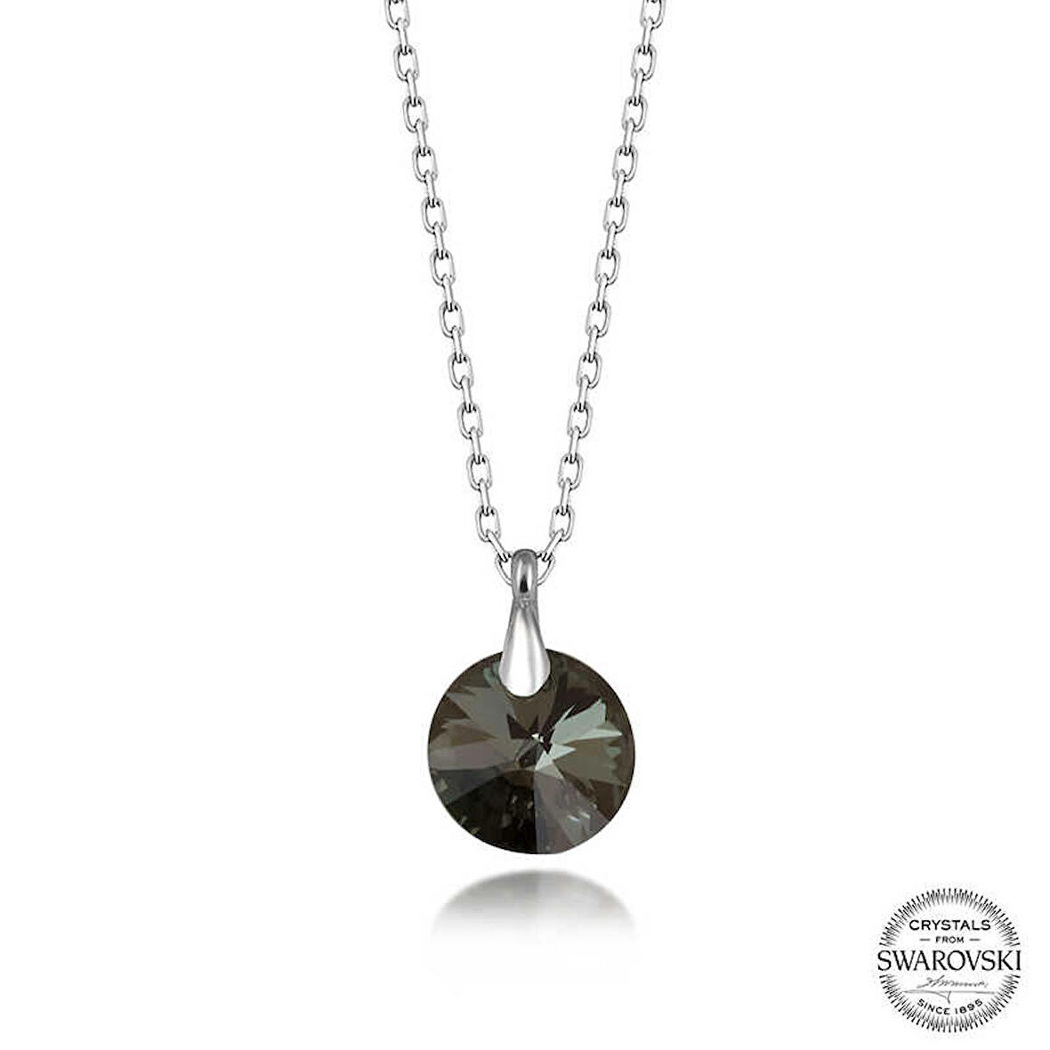 Ebuz Swarovski Crystal İris Yeşil Taşlı Gümüş Kadın Kolye