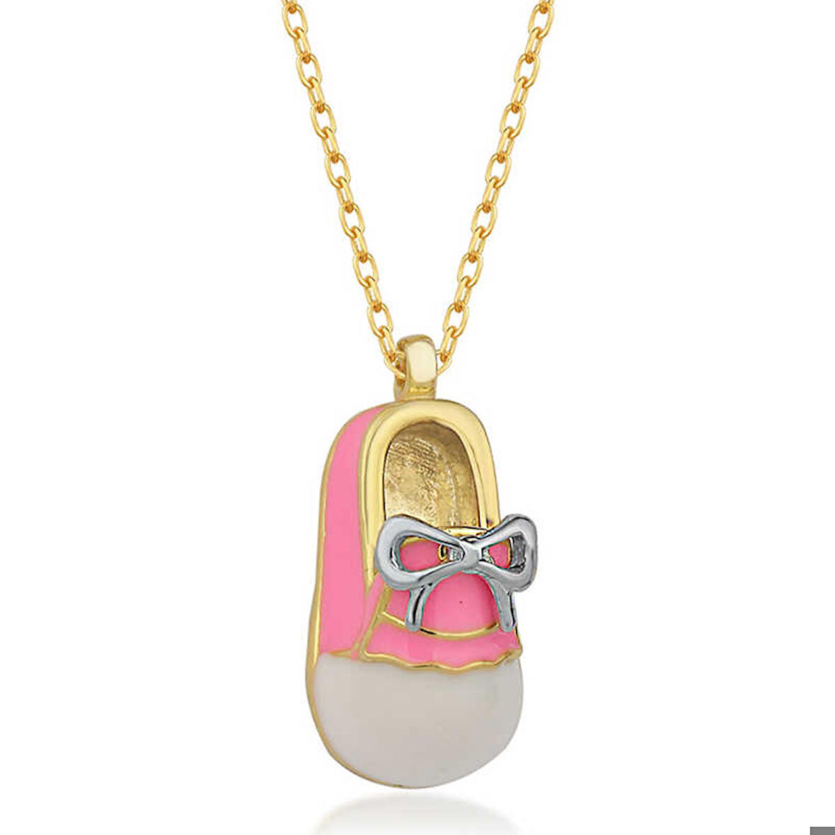 Ebuz Gümüş Gold Kız Çocuk Pabuç Kadın Kolye