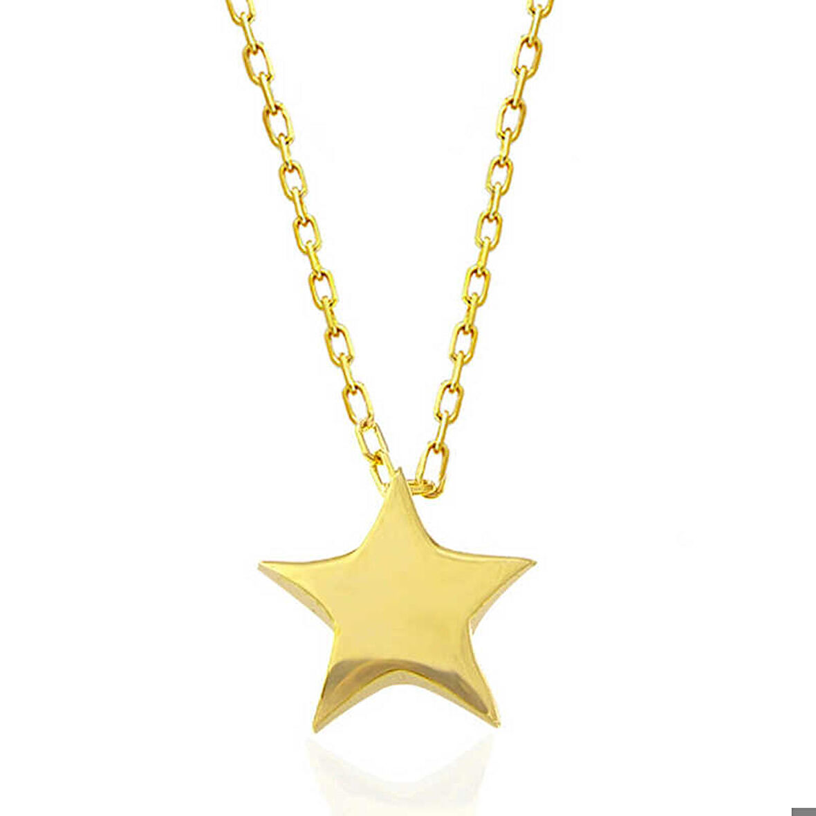Ebuz Gümüş Gold Yıldız Kadın Kolye