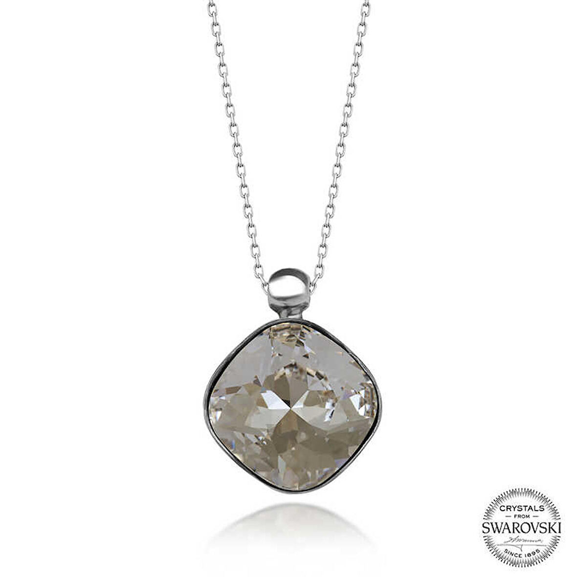 Ebuz Swarovski Crystal Taşlı Gümüş Kadın Kolye