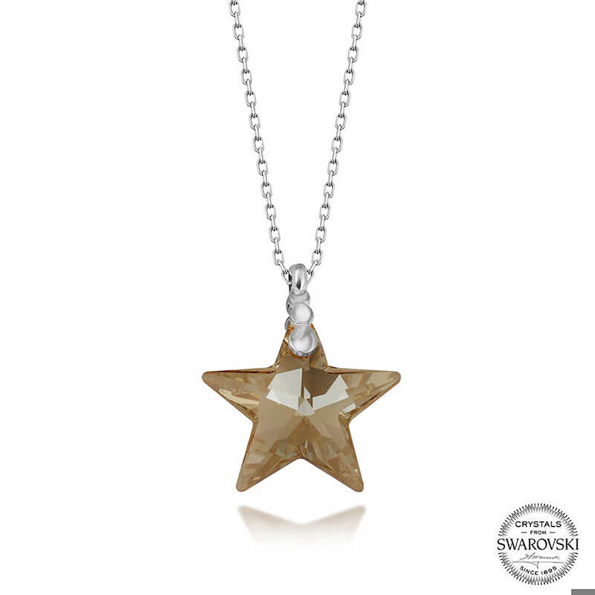 Ebuz Swarovski Crystal Taşlı Yıldız Gümüş Kadın Kolye