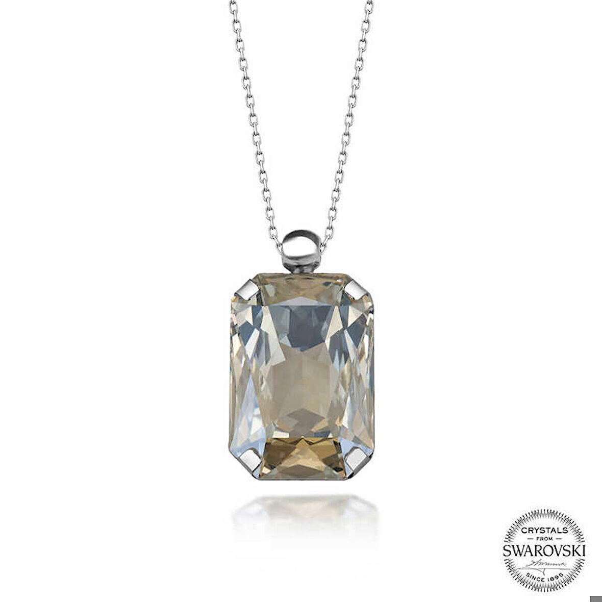 Ebuz Swarovski Crystal Taşlı Gümüş Kadın Kolye