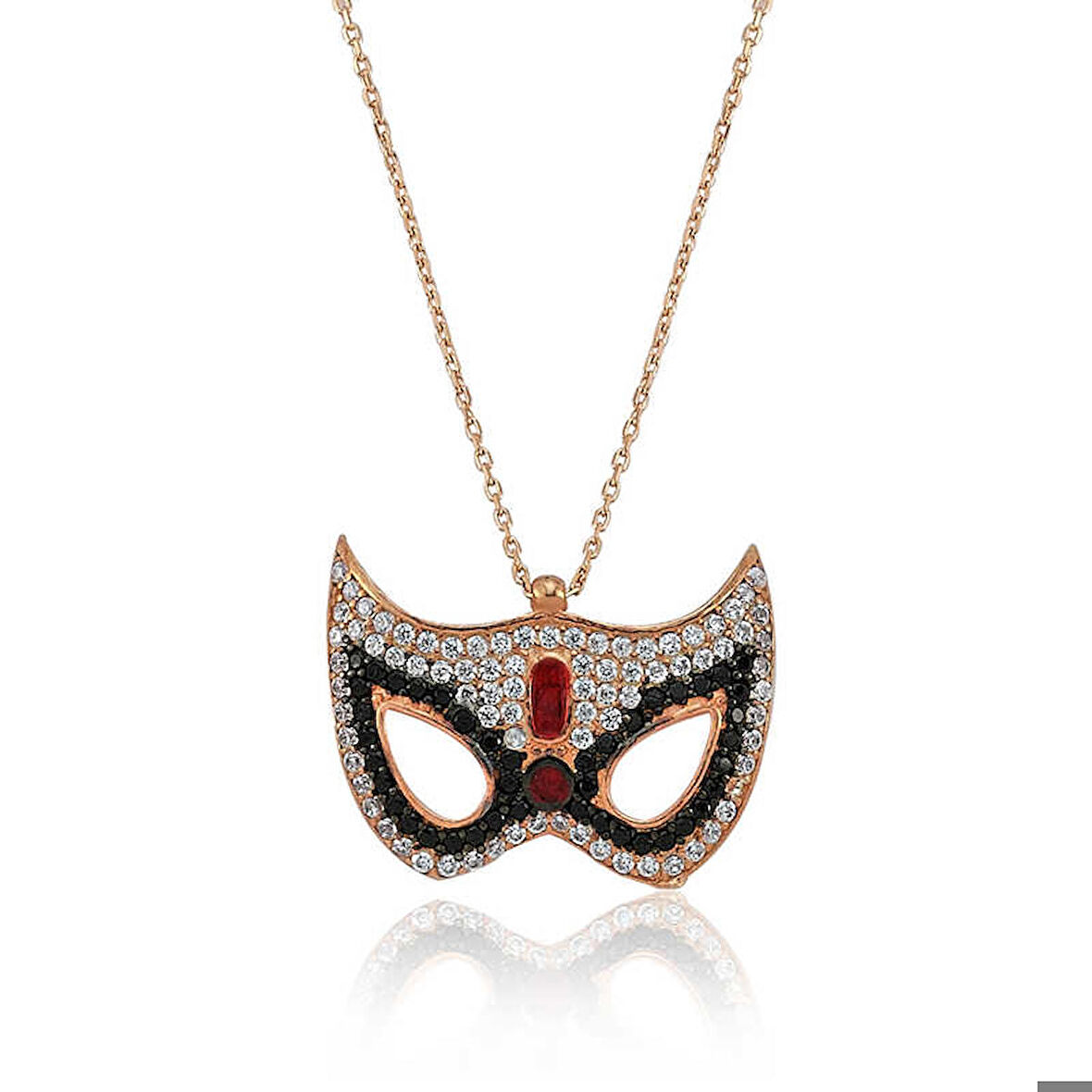 Ebuz Gümüş Maske Kadın Kolye