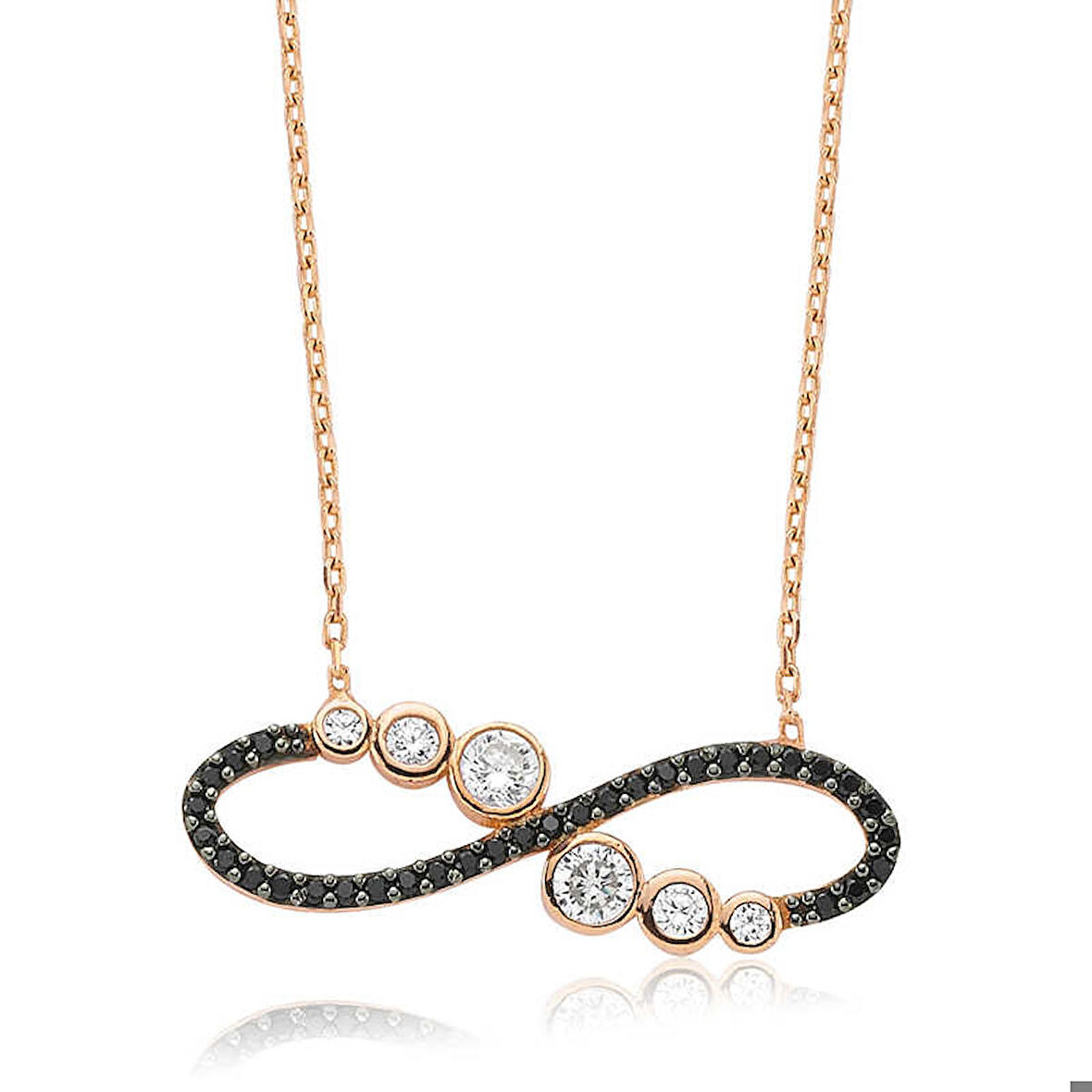 Ebuz Gümüş Su Yolu Sonsuzluk Kadın Kolye