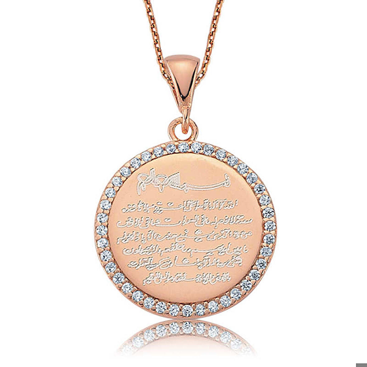 Ebuz Gümüş Ayetel Kürsi Kadın Kolye