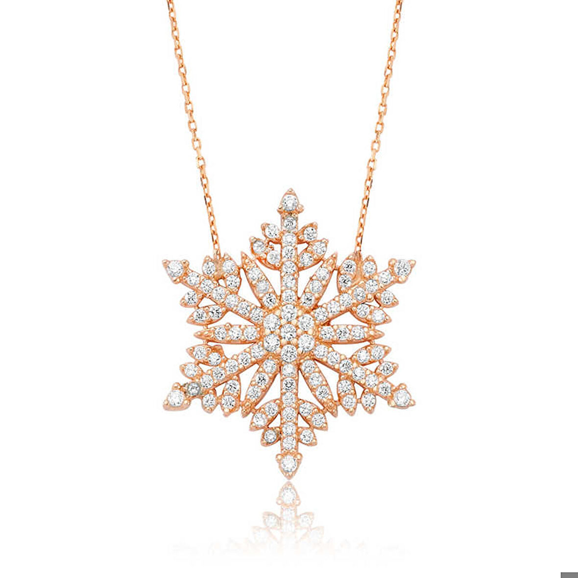 Ebuz Gümüş Kar Tanesi Kadın Kolye