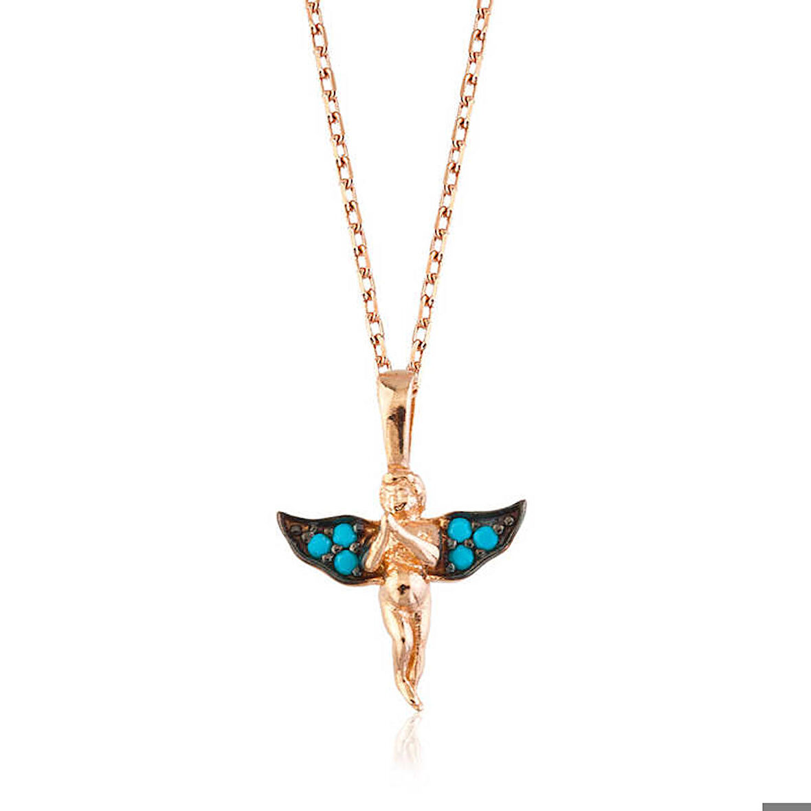 Ebuz Gümüş Melek Kadın Kolye