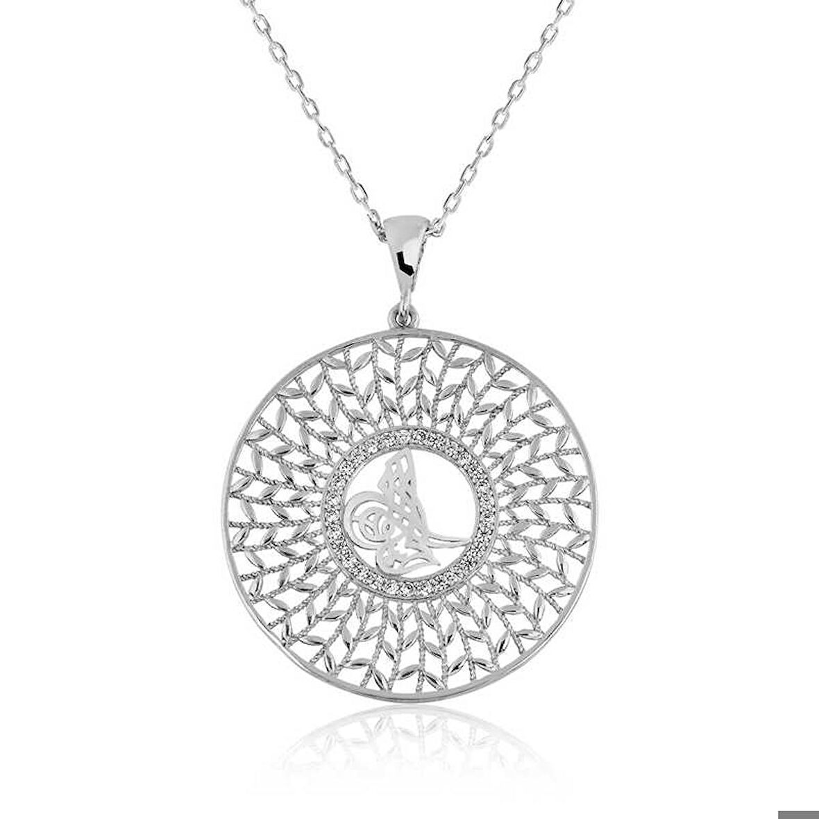 Ebuz Gümüş Tuğralı Kadın Kolye