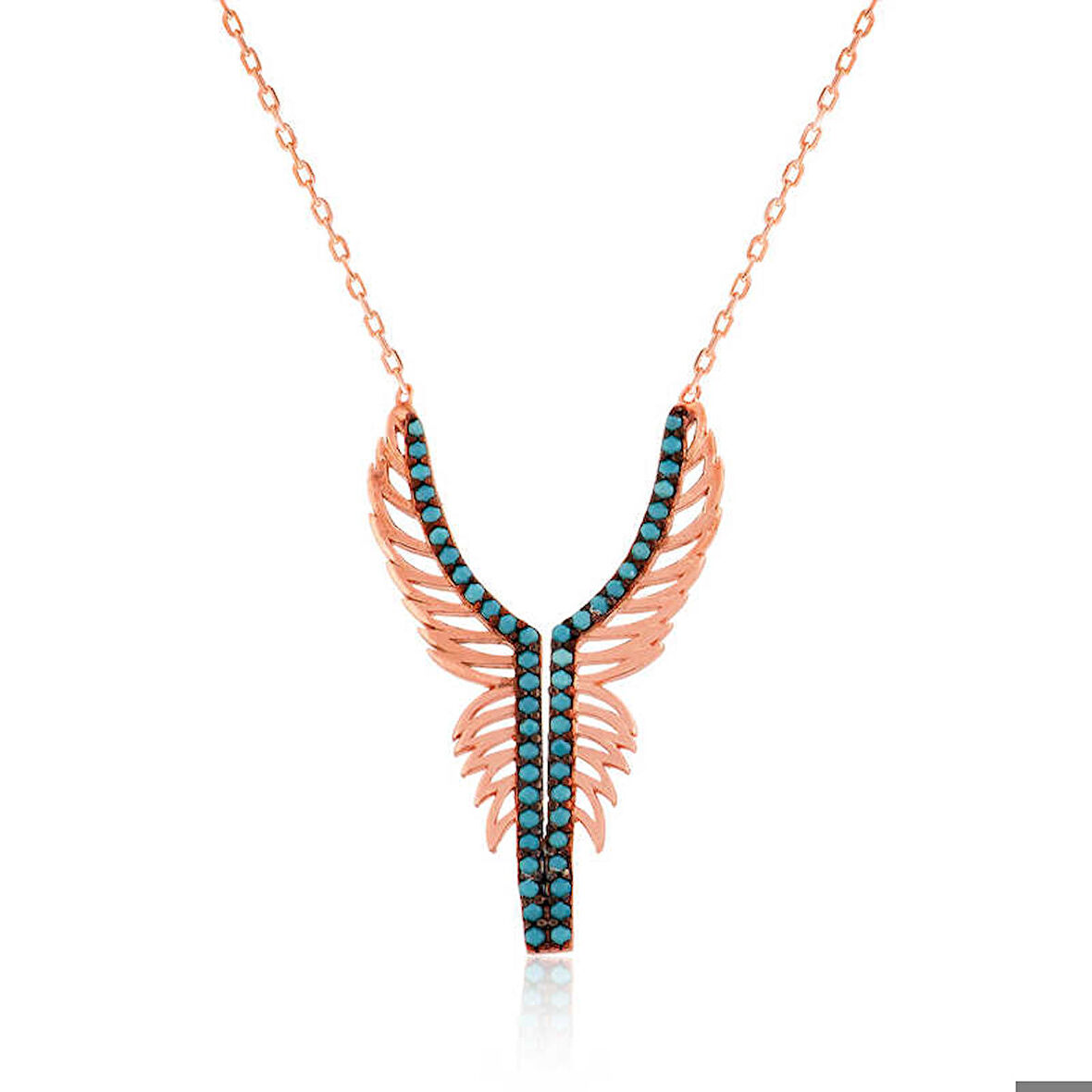 Ebuz Gümüş Melek Kanadı Kadın Kolye