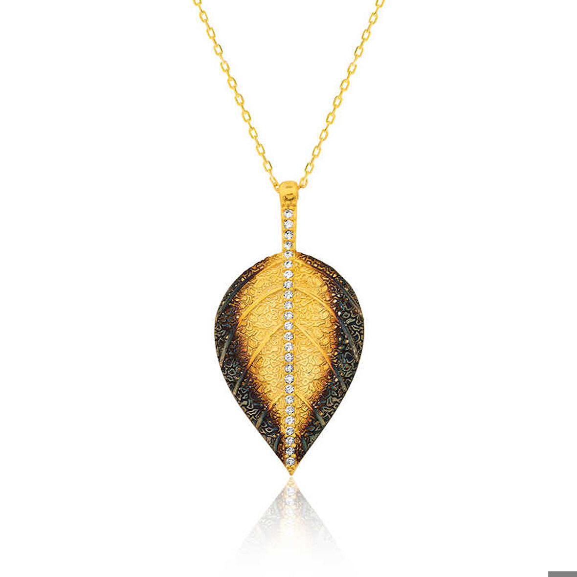 Ebuz Gümüş Yaprak Kadın Kolye