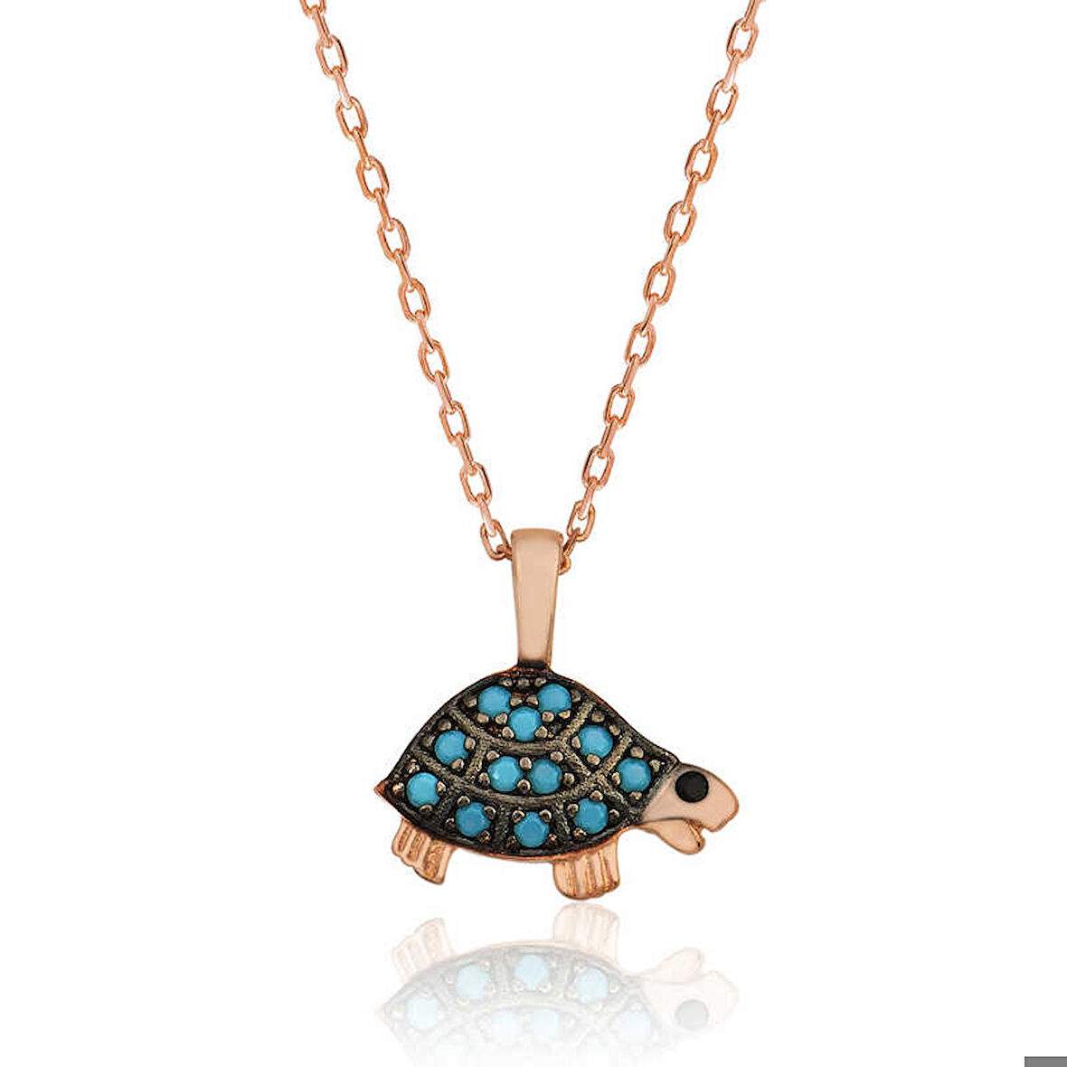 Ebuz Gümüş Kaplumbağa Kadın Kolye