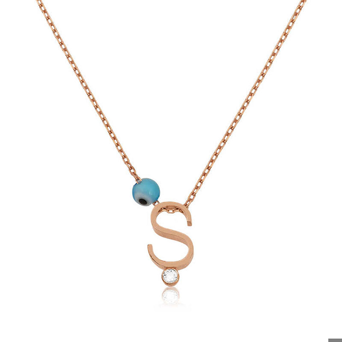 Ebuz Gümüş 3 Boyutlu Kadın Harf Kolye