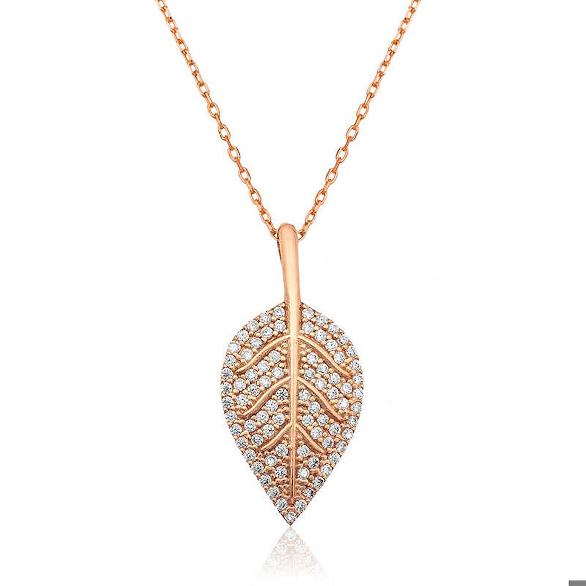 Ebuz Gümüş Yaprak Kadın Kolye