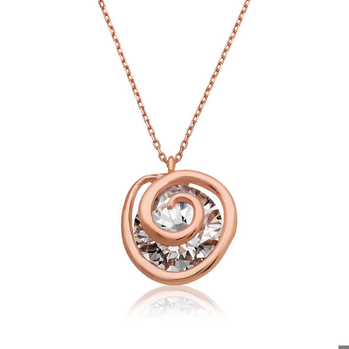 Ebuz Gümüş Rose Aşk Döngüsü Kadın Kolye