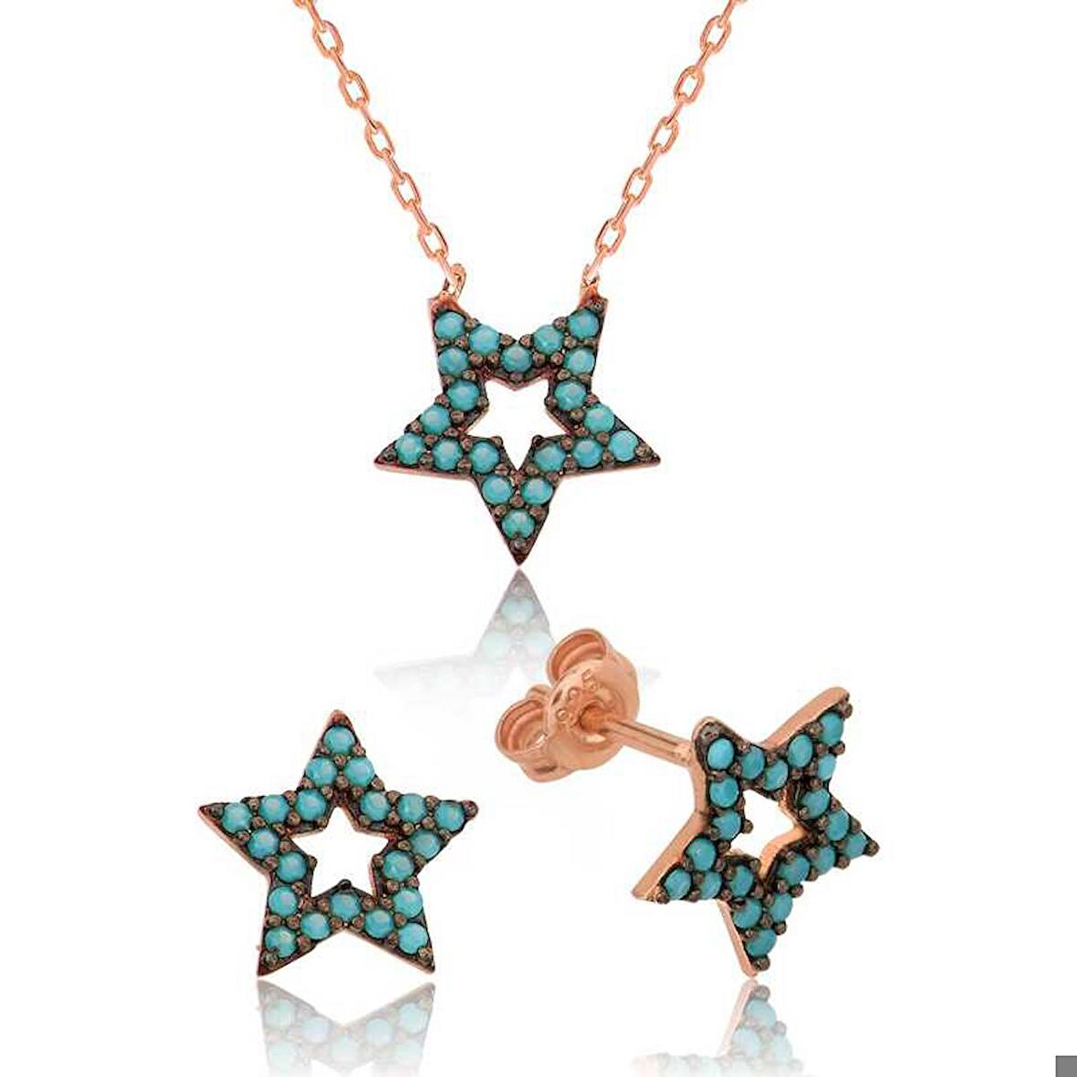 Ebuz Gümüş Mavi Yıldız Kadın Set