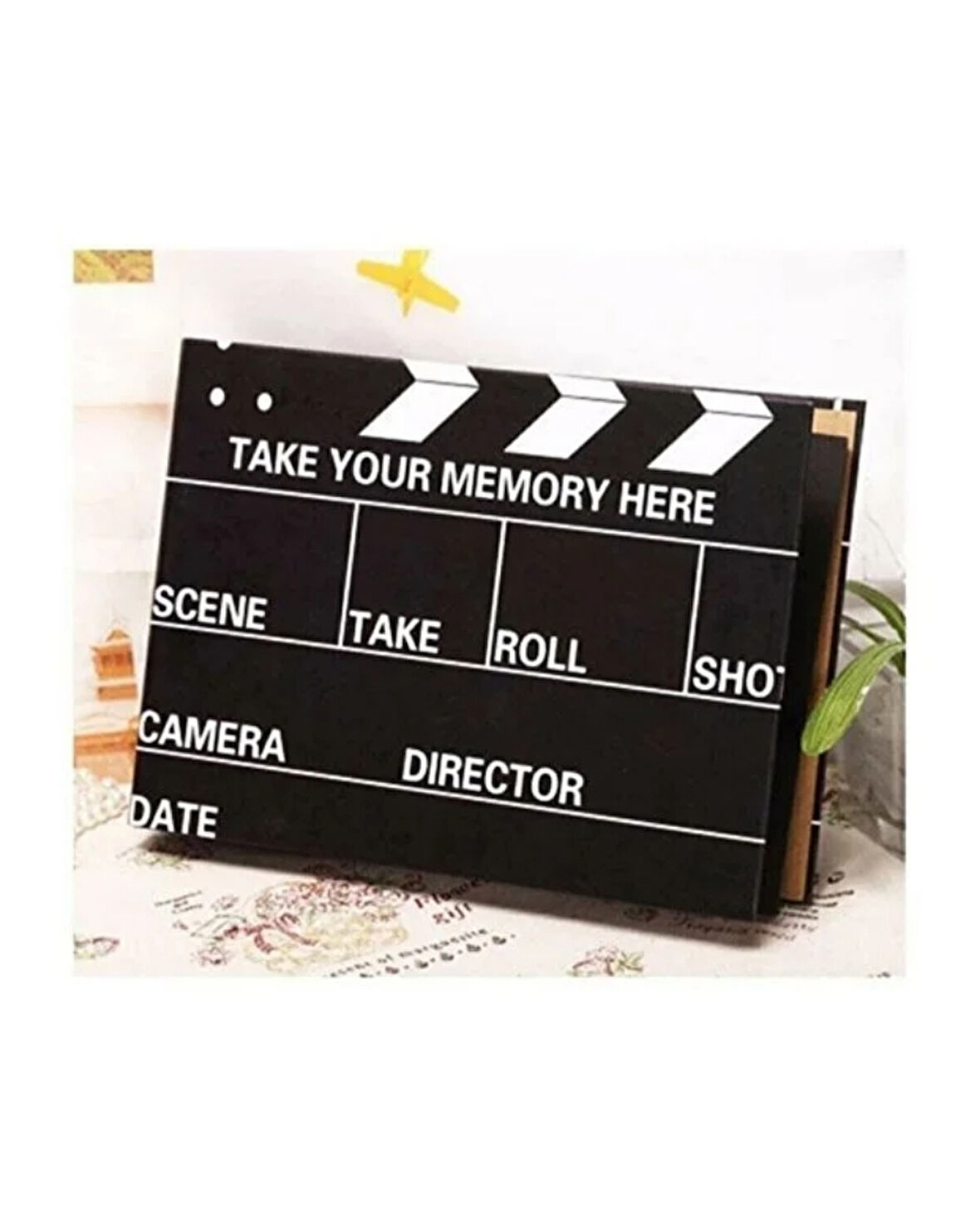 Dekoratif Film Klaketi | Sinema Konsept Fotoğraf Çerçevesi ve Anı Defteri – Take Your Memory Here Tasarım