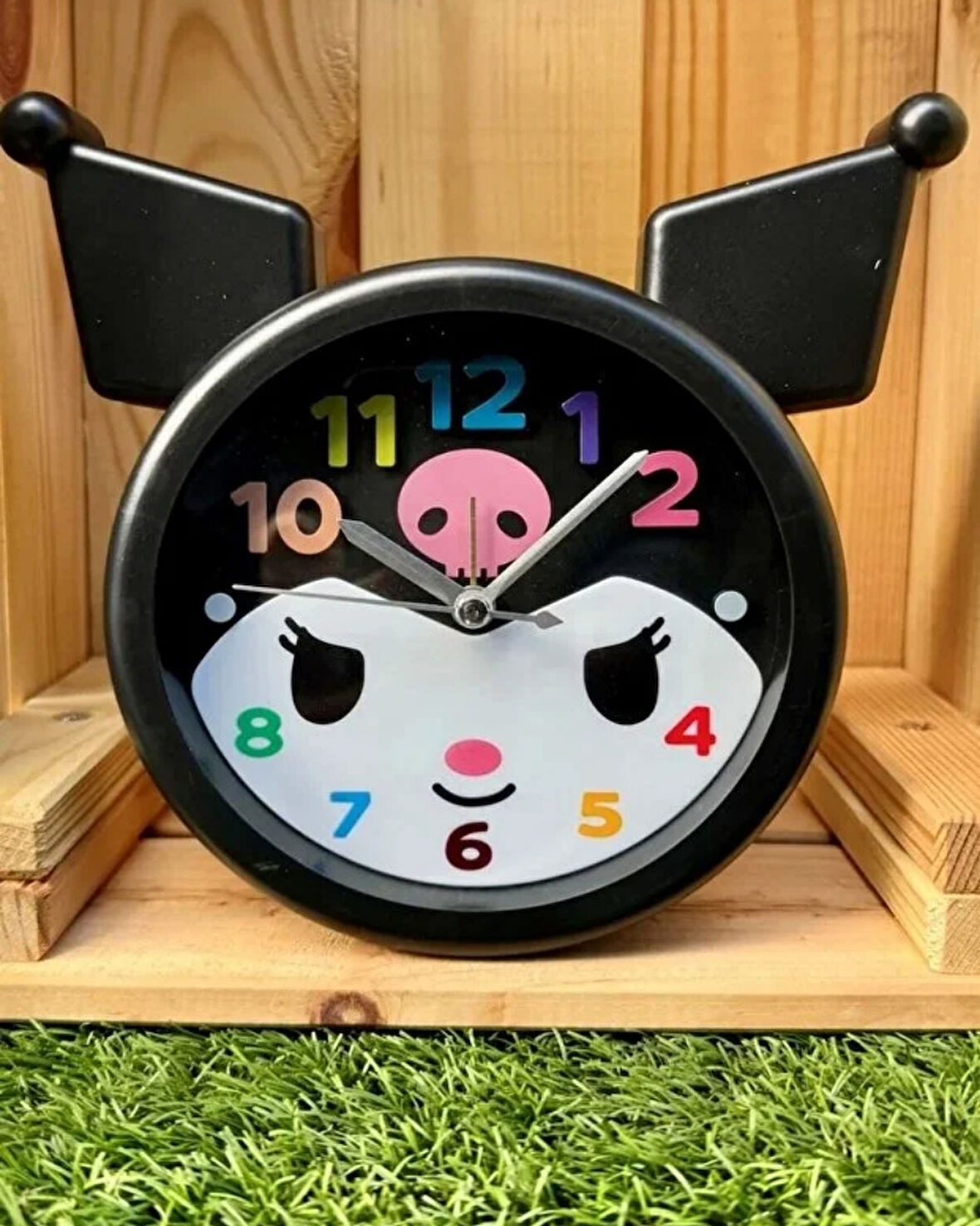 Kuromi Tasarım Dekoratif Masa Saati | Sevimli Karakter Saat | Çocuk Odası, Hediye ve Anime Koleksiyonu İçin