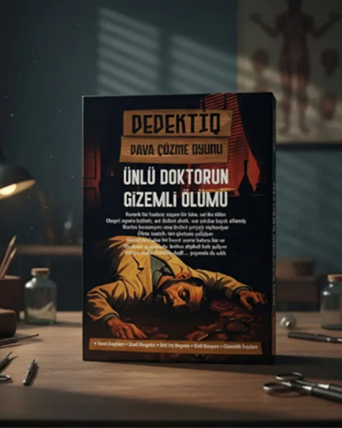 Dedektif Dava Çözme Oyunu – Ünlü Doktorun Gizemli Ölümü | Yetişkin & Gençler İçin Polisiye Hikâye, Kanıt İnceleme ve Bulmaca Çözme Oyunu