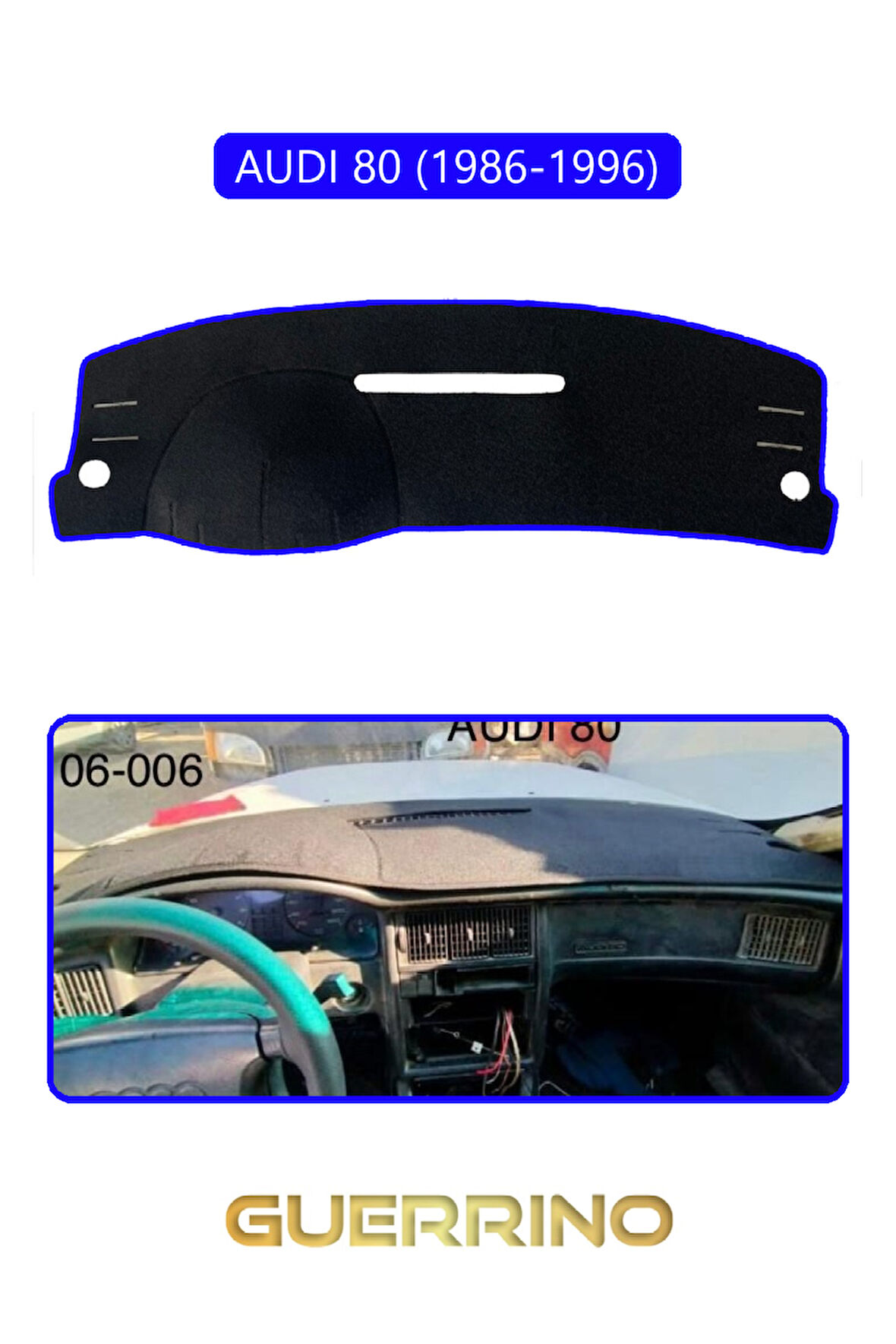 AUDI 80 (1986-1996)TORPİDO KORUMA HALISI MAVİ KENAR