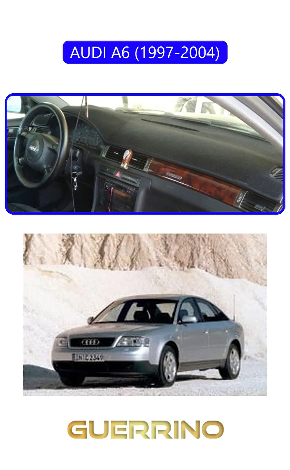 AUDI A6 (1997-2004)TORPİDO KORUMA HALISI MAVİ KENAR