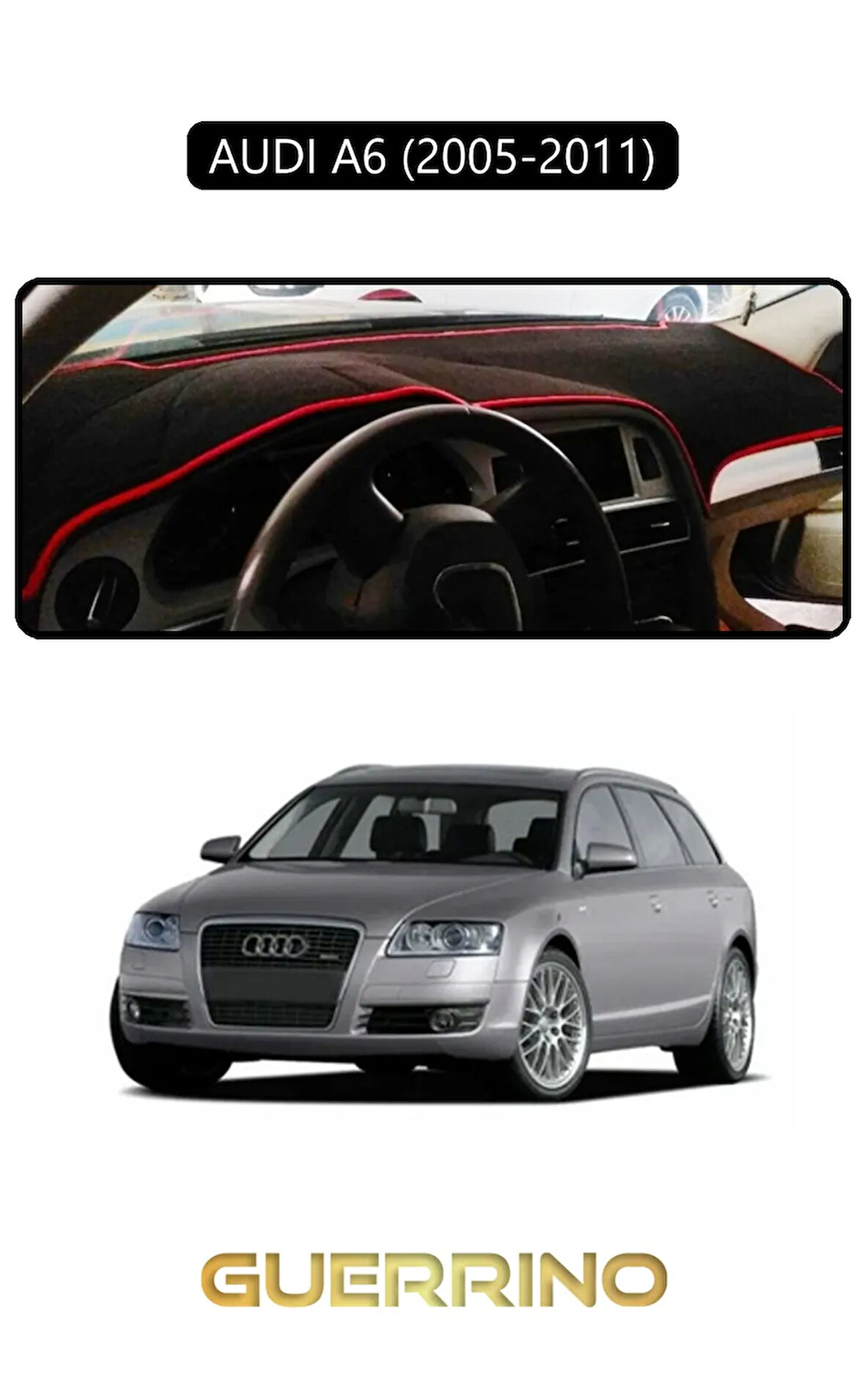 AUDI A6 (2005-2011) TORPİDO KORUMA HALISI SİYAH KENAR