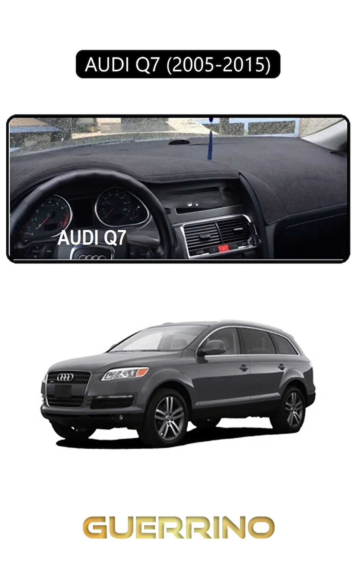AUDI Q7 (2005-2015)TORPİDO KORUMA HALISI SİYAH KENAR