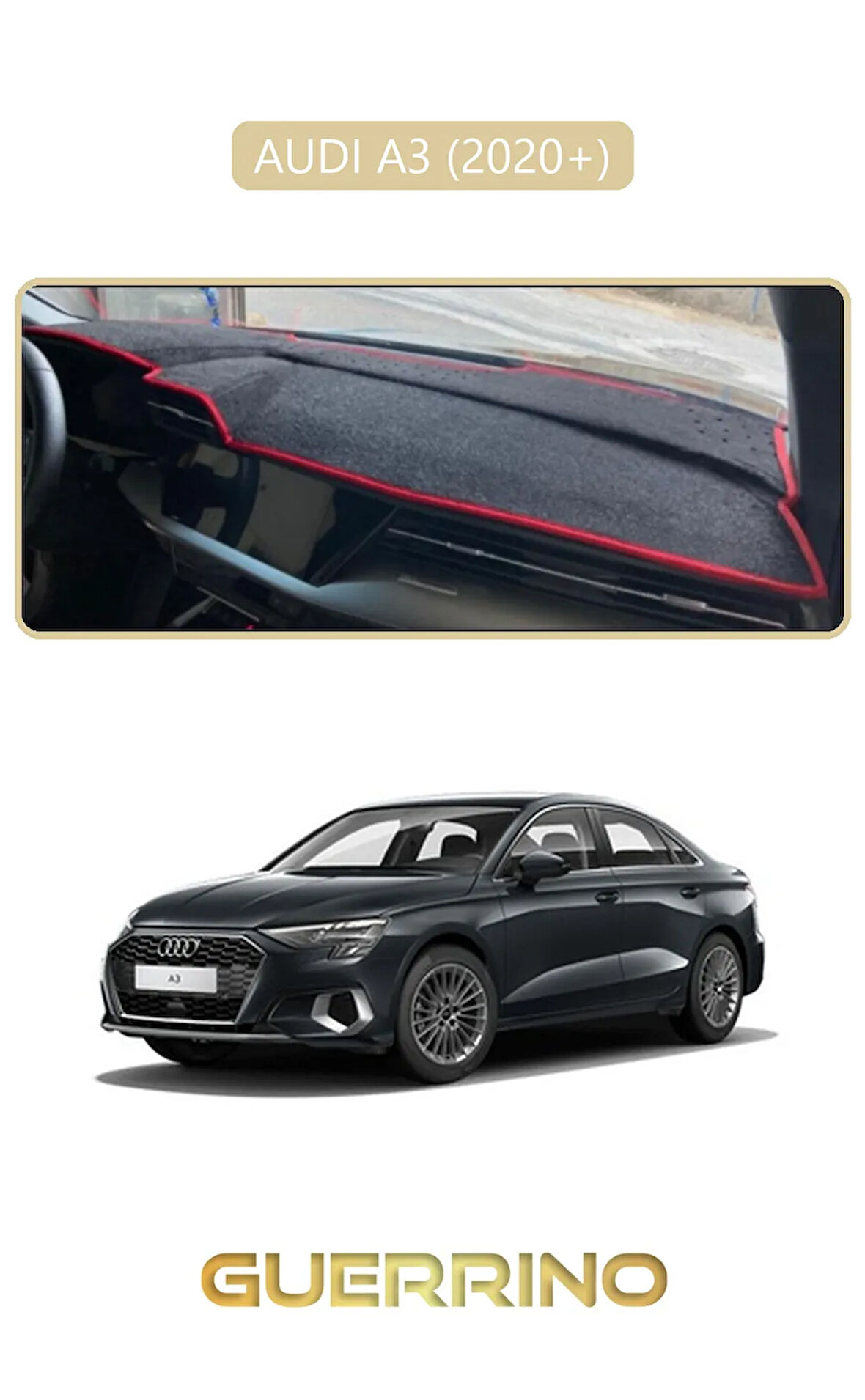 AUDİ A3 (2020+)TORPİDO KORUMA HALISI BEJ KENAR