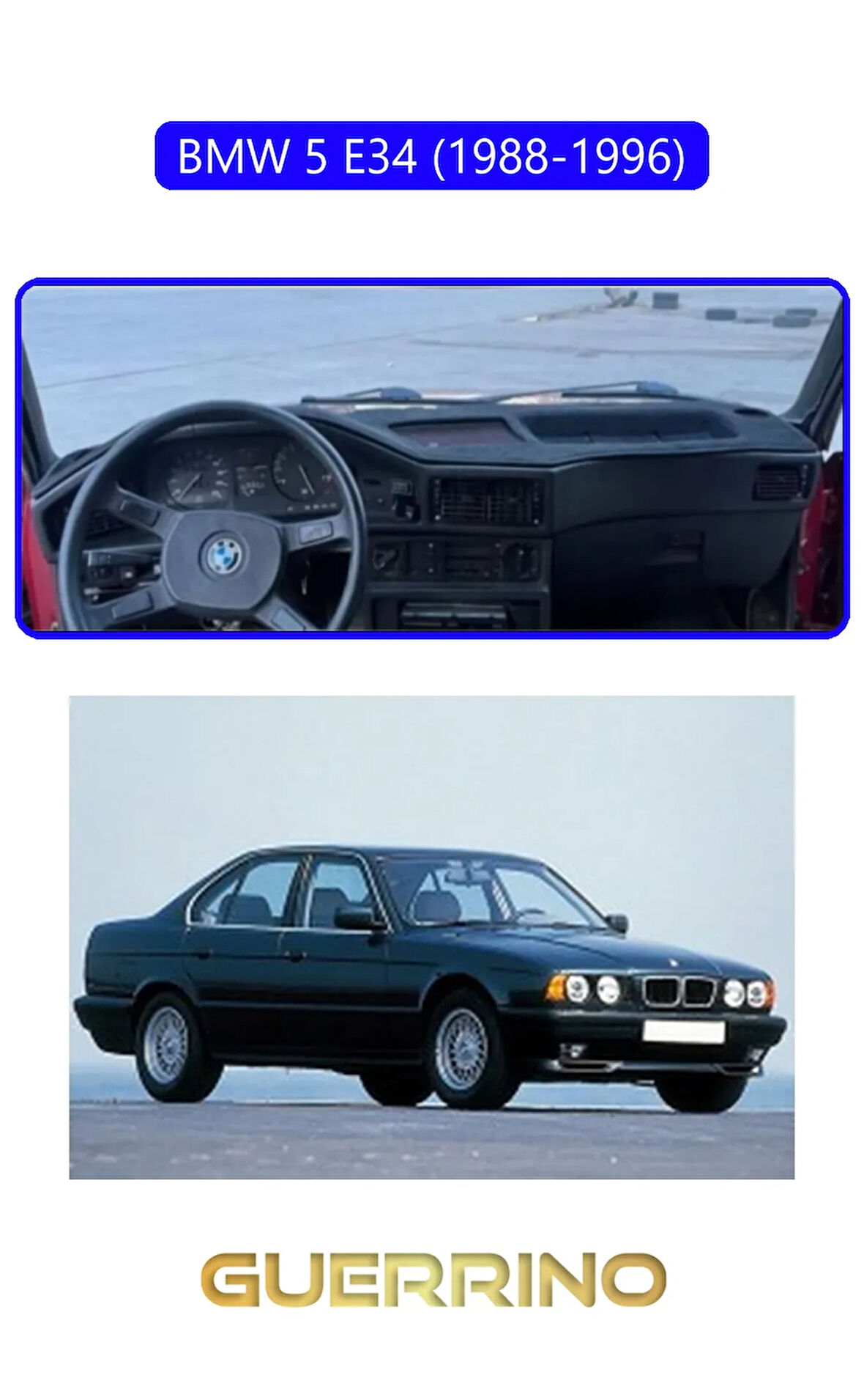 BMW 5 E34 1988-1996TORPİDO KORUMA HALISI MAVİ KENAR
