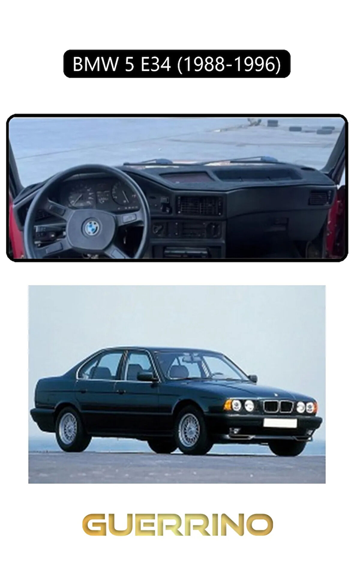 BMW 5 E34 1988-1996TORPİDO KORUMA HALISI SİYAH KENAR