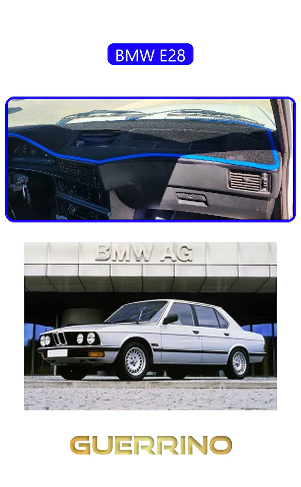 BMW E28TORPİDO KORUMA HALISI MAVİ KENAR