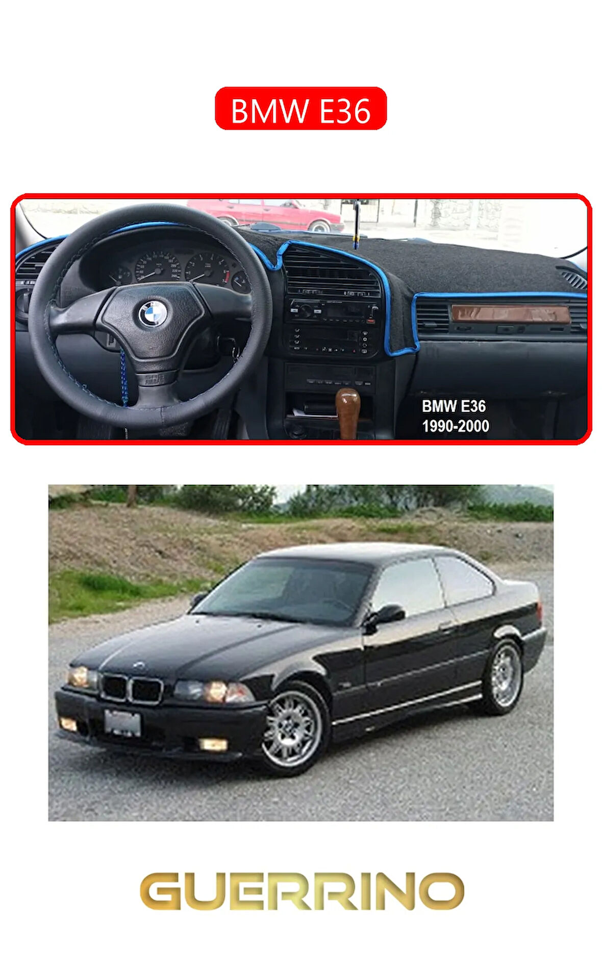 BMW E36TORPİDO KORUMA HALISI GRİ KENAR